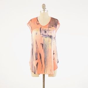 Elizabeth & James Abstract Print Silk Blouse